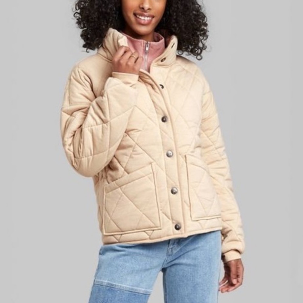Quilted Puffer Jacket | Tan